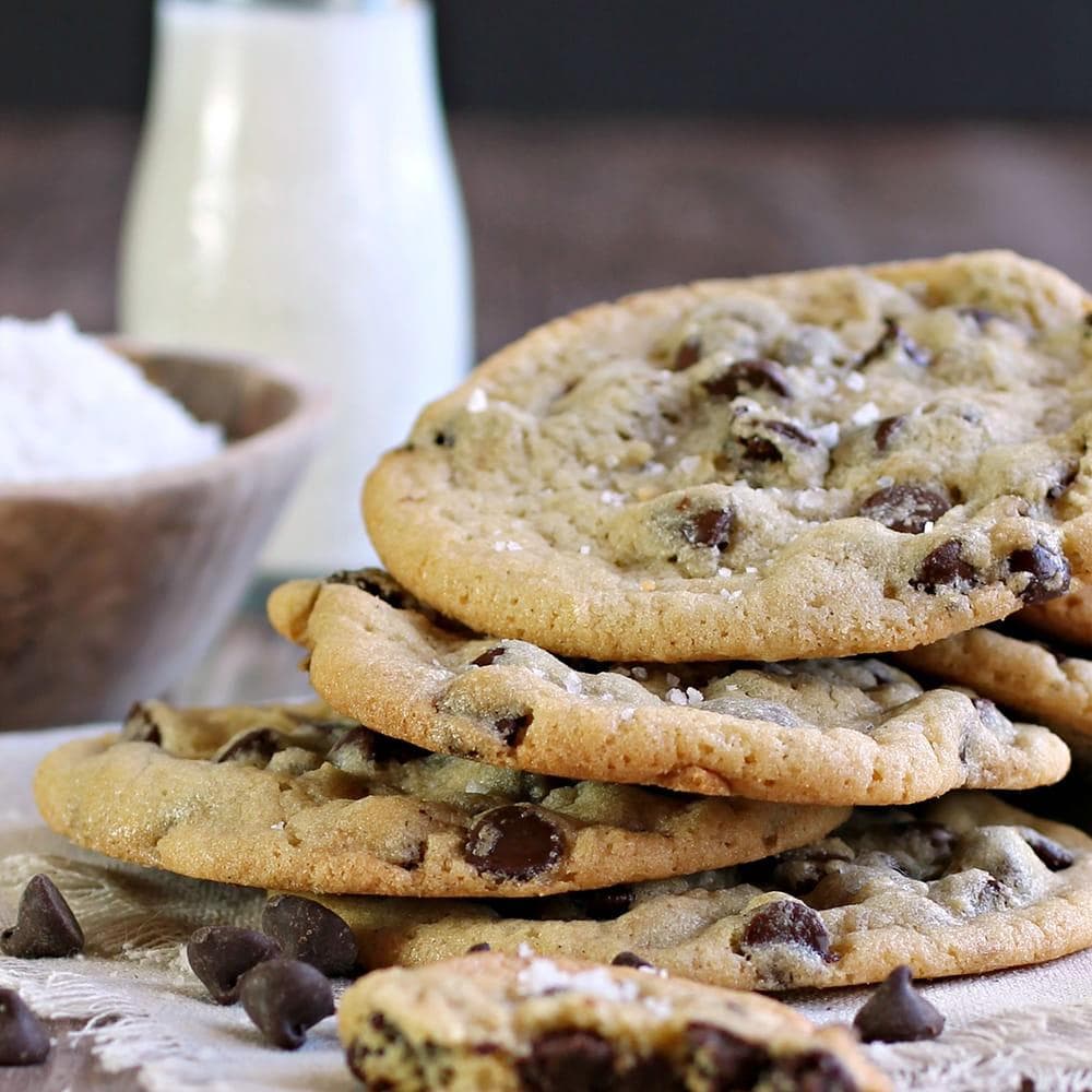 Several chocolate chip cookies